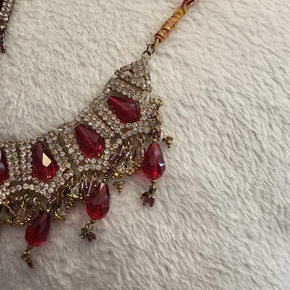 Source Unknown Red and Silver Necklace Set - Picture 5 of 9
